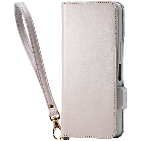 AQUOS wish5 (SH-52F) ケース ハンドストラップ付 グレージュ PM-S251PLFY4GB エレコム 1個（直送品）