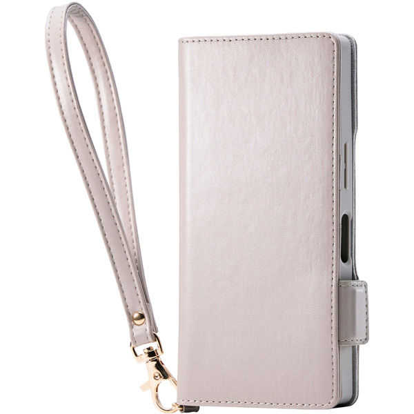 AQUOS R10 (SH-51F) ケース レザー ハンドストラップ付 グレージュ PM-S252PLFY4GB エレコム 1個（直送品）