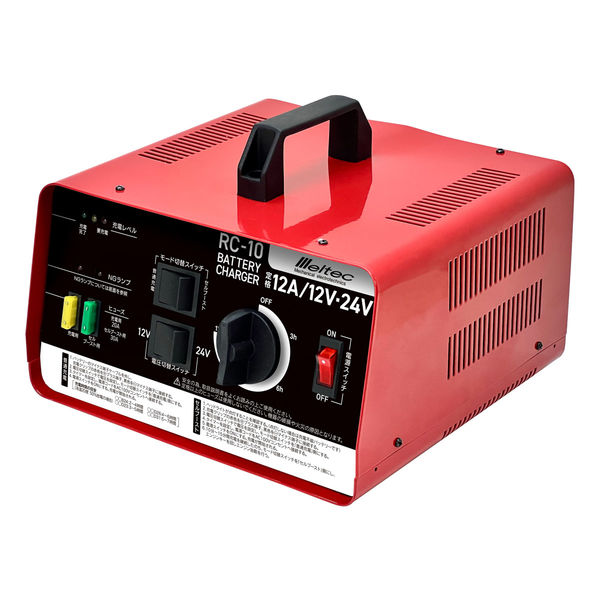 3-2529 大自工業 バッテリー充電器 12A RC-10 トランスタイプ 大自工業 バッテリー充電器 12-24V 12A RC-10 1個（直送品