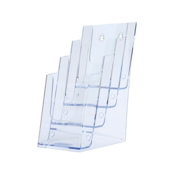 アズワン ツーウェイパンフレット立て 透明 パンフレットスタンドA4 三ツ折 4段 68-0986-86 1個（直送品）