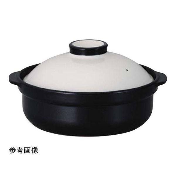 スギコ産業 IH耐熱鍋 ホワイト/ブラック 9号 67-8140-71 1個（直送品）