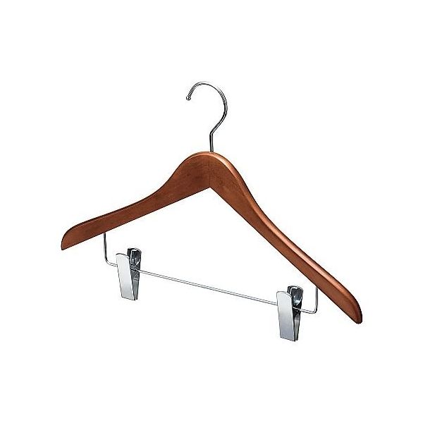 アズワン 木製コーディネートハンガー ブラウンボトム下型クリップ付 10本 67-9300-92 1セット(10本)（直送品）