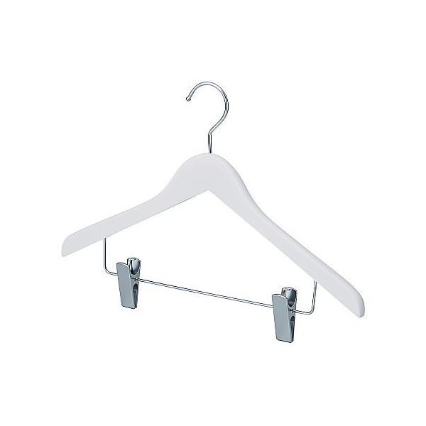 アズワン 木製コーディネートハンガー ホワイトボトム下型クリップ付 10本 67-9300-94 1セット(10本)（直送品）