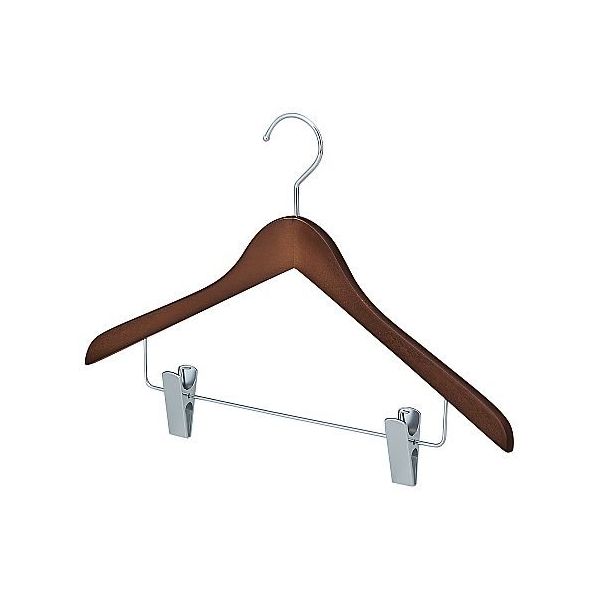 アズワン 木製コーディネートハンガー ヴィンテージブラウンボトム下型クリップ付 10本 67-9300-95 1セット(10本)（直送品）