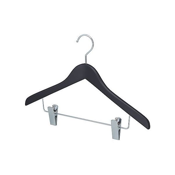 アズワン 木製コーディネートハンガー ブラックボトム下型クリップ付 10本 67-9300-96 1セット(10本)（直送品）