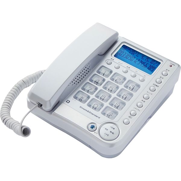 カシムラ 留守番電話機　シンプルフォン　ホワイト SS-09 1台（直送品）