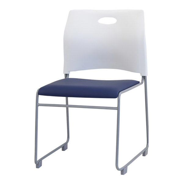 Netforce ミーティングチェア スタッキングチェア 会議用椅子 ループ脚 取っ手付き 完成品 積み重ね 軽量 RAP ネイビー（直送品）
