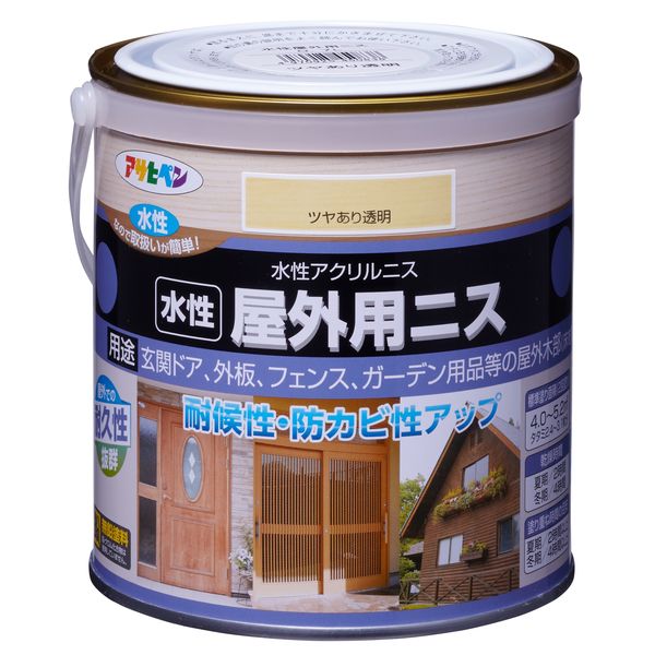 アサヒペン 水性ユカ用ニス ３００ＭＬ 半ツヤ透明 2缶セット 倉庫
