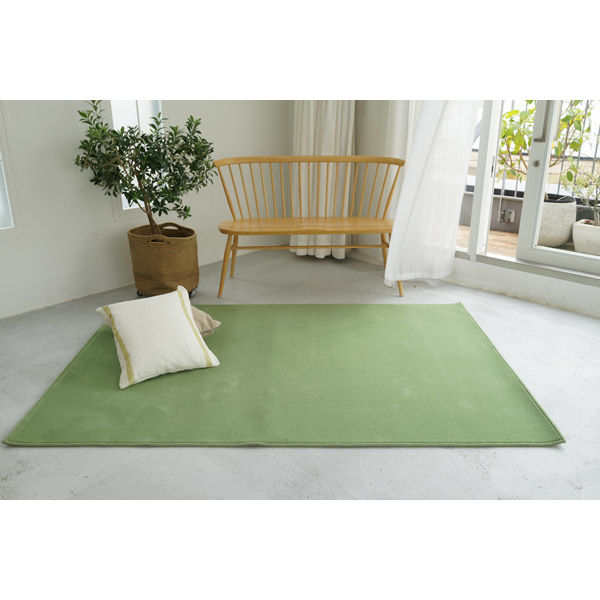 スミノエ コンシェルジュ WOOL REX 防炎 ラグ ウールレックス WR33 1400×2000mm イローグリーン 1枚（直送品）