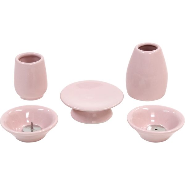 東京ローソク製造 仏具（大）７点セット　陶器ピンク 060156 1個（直送品）