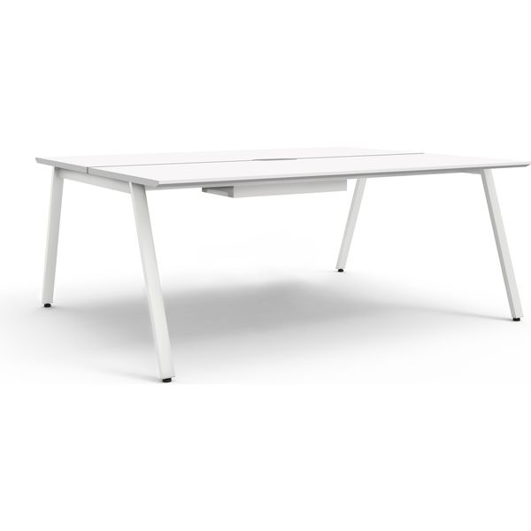 オカムラ VILLAGE VD-A　ワークテーブル　幅1800×奥行1200×高さ720mm 　天板ホワイト/脚ネオホワイト 1台（取寄品）