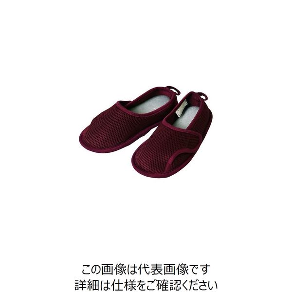 ひまわり ささえルームシューズ(つま先閉じタイプ) ワイン L B00207 1足 7-8539-02（直送品）