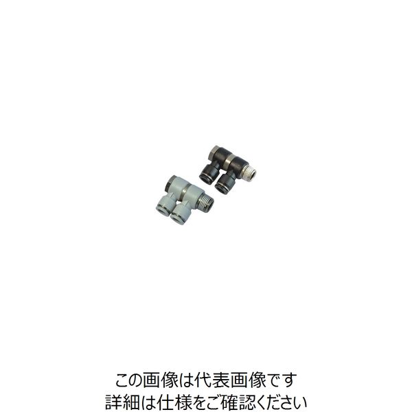 ワンタッチ継手 PHWシリーズ ダブルユニバーサルエルボ チューブ外径（mm）:φ8 接続ねじ:PT3/8 グレー PHW803（直送品）