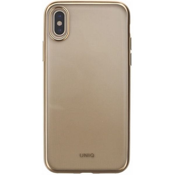 iPhone XS/X ケース Uniq シェル型ケース メタルソフトケース Clear Luxe Glacier Frost ゴールド（直送品）