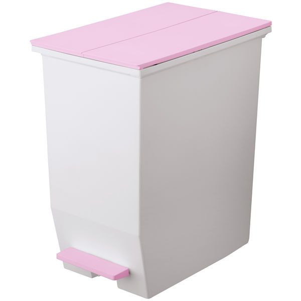 リス 抗菌 棚下で使えるペダルダストボックス45L ニーナカラー ピンク 1個 オリジナル ゴミ箱 日本製 幅270×奥行425×高さ480mm