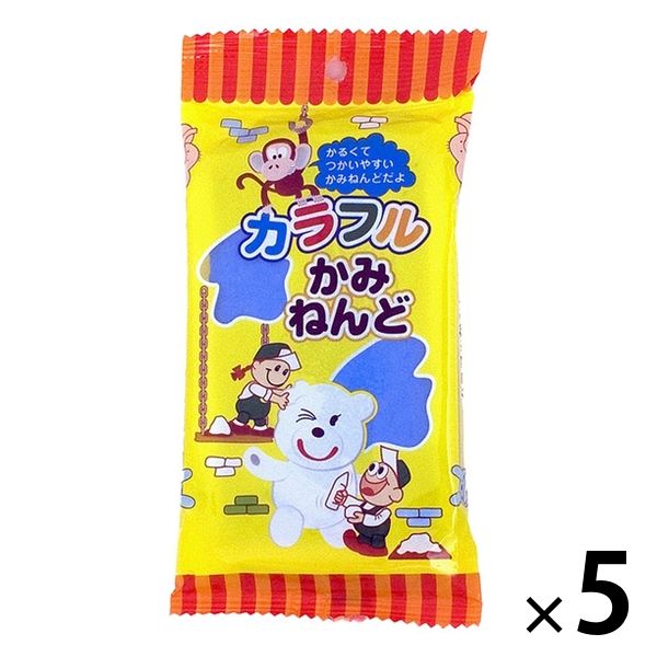 中部電磁器工業 カラフルかみねんど 60g 青 1セット（5個）