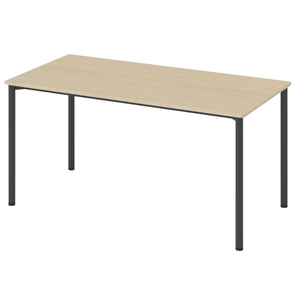 アスクル マルチワークテーブル 幅1500×奥行750×高さ720mm ライトウッド天板・ブラック脚 1台（2梱包） オリジナル