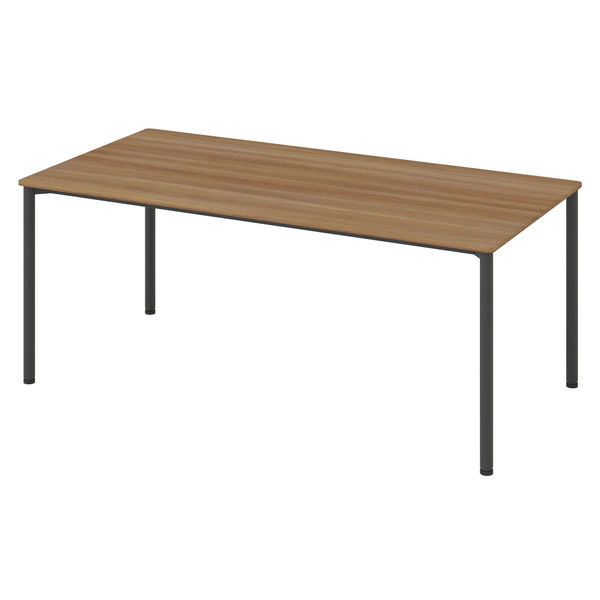 アスクル マルチワークテーブル 幅1800×奥行900×高さ720mm ダークウッド天板・ブラック脚 1台（2梱包）  オリジナル