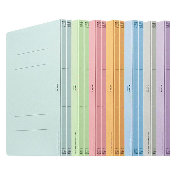 アスクル フラットファイル エコノミータイプ（コクヨ製造） A4タテ 7色アソート 1セット（48冊）  オリジナル