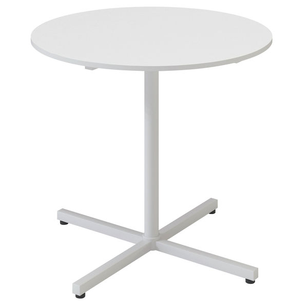 アスクル マルチワークテーブル 直径800×高さ720mm ホワイト天板・ホワイト脚 1台  オリジナル