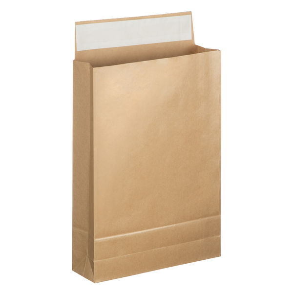 「現場のチカラ」 スーパーバッグ 宅配袋（紙製）ラミネート加工 茶 特小（60サイズ対応） 封かんシール付 1パック（100枚入）  オリジナル