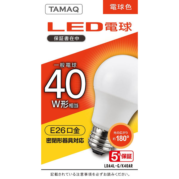 NVCライティングジャパン LED電球 LDA4L-G/K40AR 1個