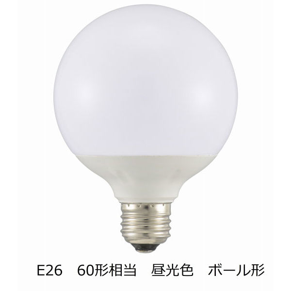 オーム電機 LED電球 ボール電球形 E26 60形 昼光色 全方向 LDG6D-G AG24 1個