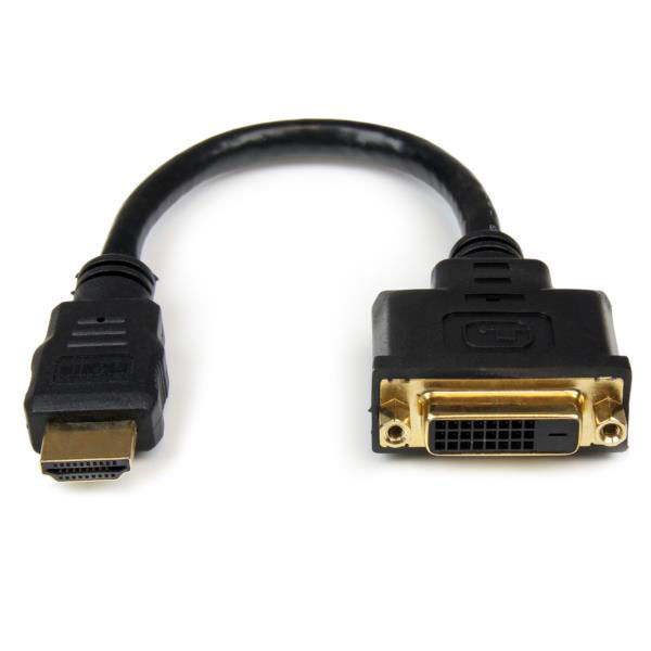 20cm HDMI - DVI - D変換ケーブル オス/メス HDDVIMF8IN 1個 StarTech