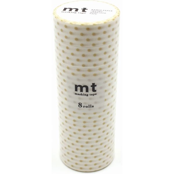 mt マスキングテープ 8P（8巻セット）ドットＳ・金 [幅15mm×7m] MT08D151R 1個 カモ井加工紙（直送品）