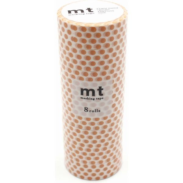 mt マスキングテープ 8P（8巻セット）ドット・マンダリン [幅15mm×7m] MT08D359R 1個 カモ井加工紙（直送品）