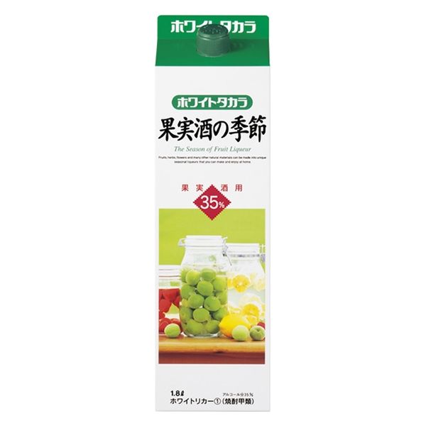 宝酒造 果実酒の季節 35度 1800ml パック 1本 ホワイトリカー 焼酎 梅酒用 果実酒用 - アスクル