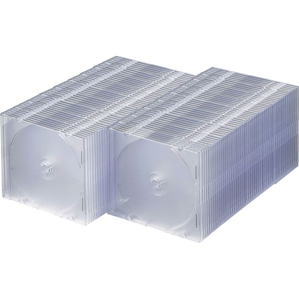 サンワサプライ Blu-ray・DVD・CDケース(スリムタイプ・100枚セット・クリア) FCD-PU100CLN 1個（直送品）