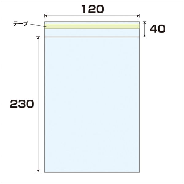 大洋社 OPP　テープ付袋　厚み0.03　1000枚　幅120ｘ長さ230mm 6300008025 1セット（1000枚入）（直送品）