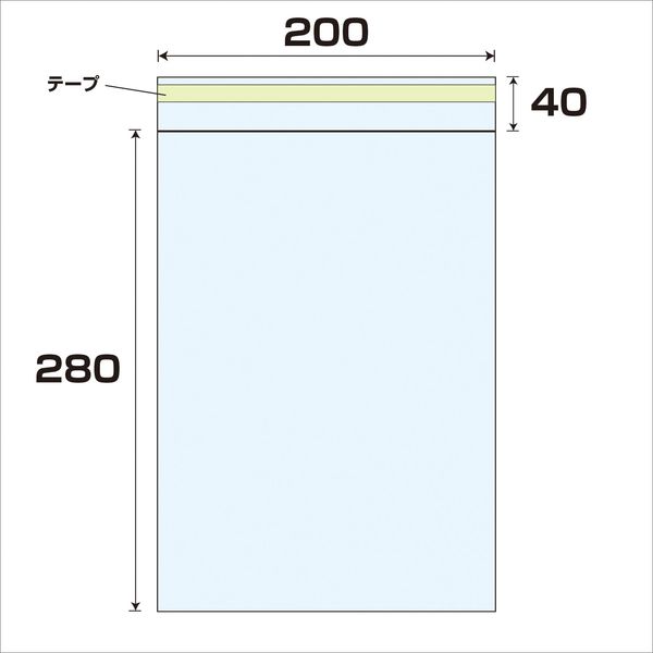 大洋社 OPP　テープ付袋　厚み0.03　1000枚　幅200ｘ長さ280mm 6300008029 1セット（1000枚入）（直送品）