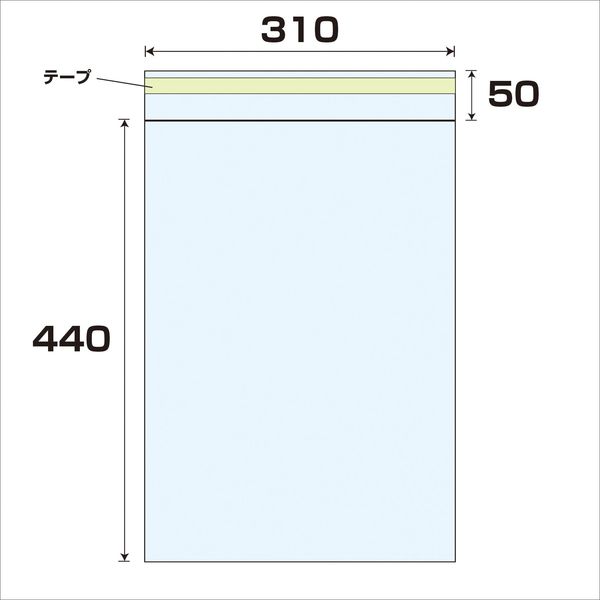大洋社 OPP　テープ付袋　厚み0.03　500枚　幅310ｘ長さ440mm 6300008033 1セット（500枚入）（直送品）
