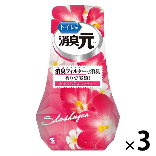 トイレの消臭元 心やすらぐスパフラワー 消臭芳香剤 トイレ用 400ml 1セット（3個） 小林製薬