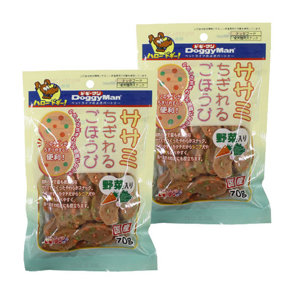 ドギーマン 犬用 ササミちぎれるごほうび 野菜入り 国産 70g 2袋