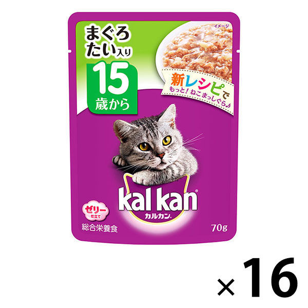 カルカン（kalkan）15歳から まぐろとたい 70g 16袋 キャットフード