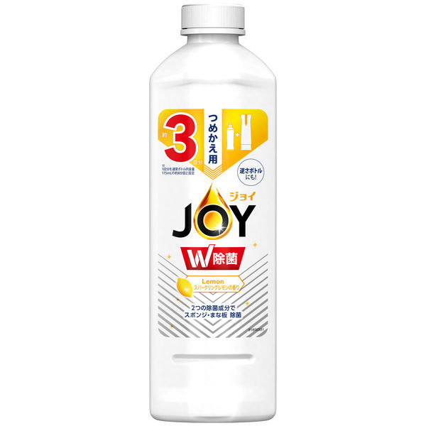 除菌ジョイコンパクト JOY スパークリングレモンの香り 詰め替え 400ml 1個 食器用洗剤 P＆G