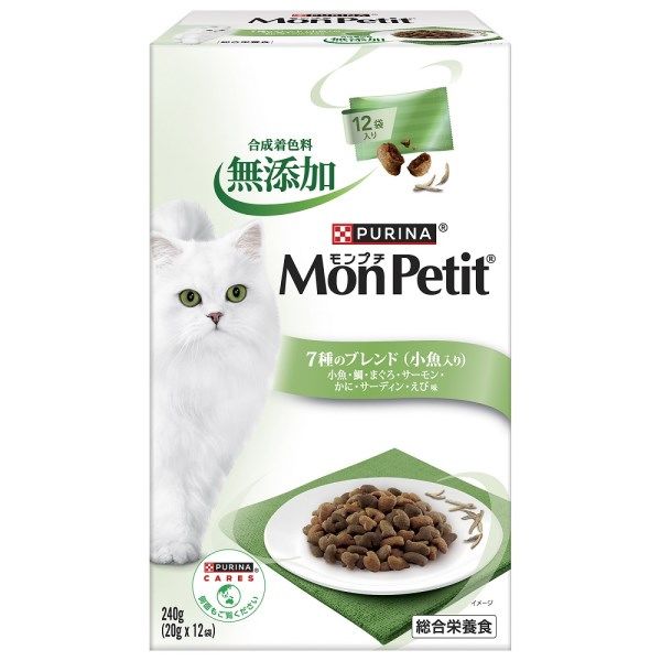 モンプチ（MonPetit）猫用 ボックス 7種のブレンド小魚入り 240g 3個