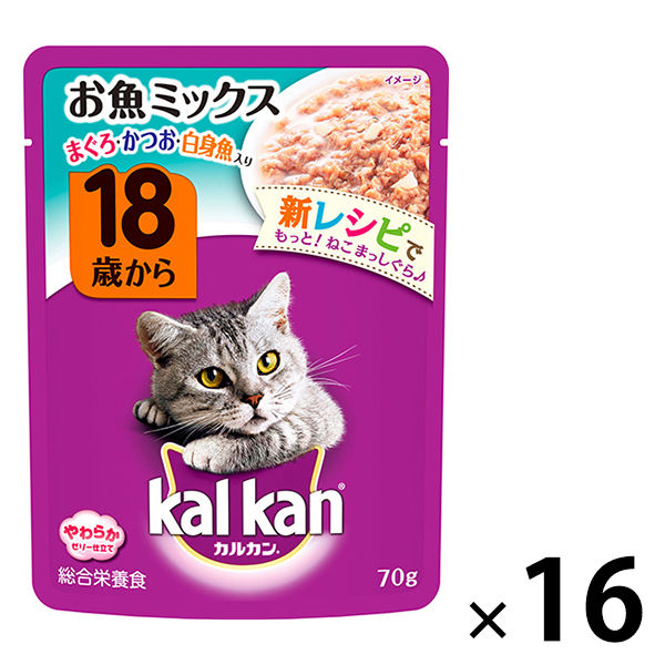 カルカン（kalkan）18歳からお魚ミックスまぐろ・かつお 70g 16袋