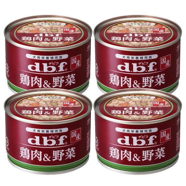 デビフ 鶏肉＆野菜 国産 150g 4缶 ドッグフード ウェット 缶詰