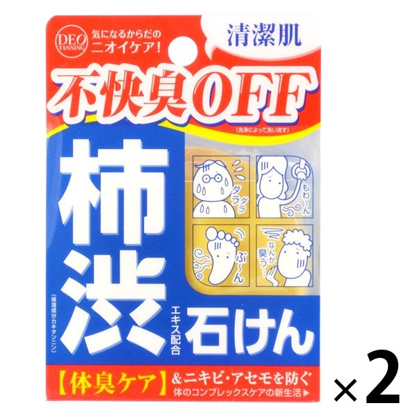 柿渋エキス配合石けん　デオタンニングソープ　フルーティーミント　100g　2個　コスメテックスローランド