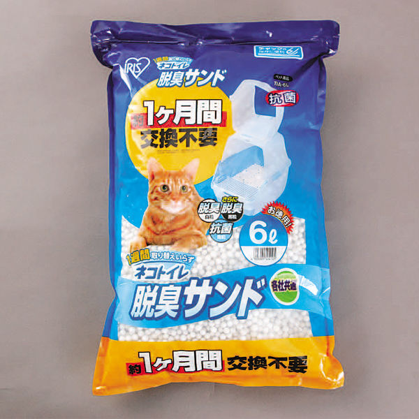 1週間取り替えいらずネコトイレ専用脱臭サンド 6L 5袋 猫砂 アイリスオーヤマ