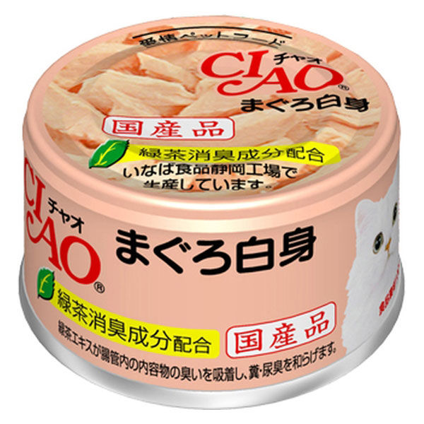 いなば CIAO チャオ キャットフード 猫 ホワイティ まぐろ白身 国産 85g 12缶 ウェット 缶詰