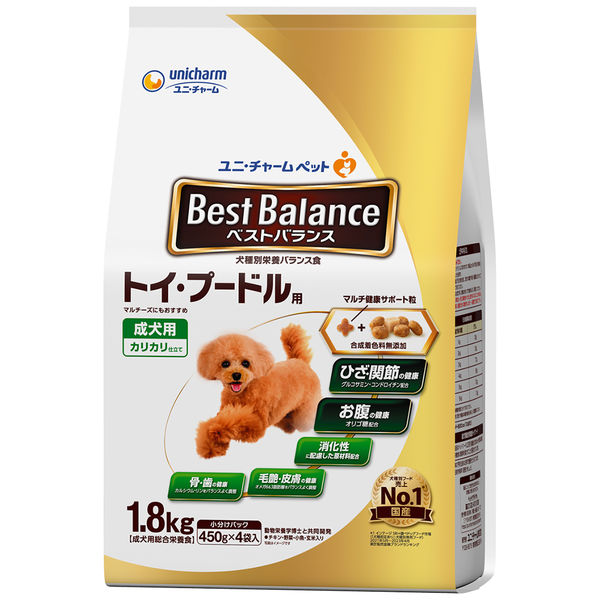 ベストバランス ドッグフード カリカリ仕立て 成犬 トイプードル用 1.8kg（450g×4袋入）国産 1袋 ユニ・チャーム