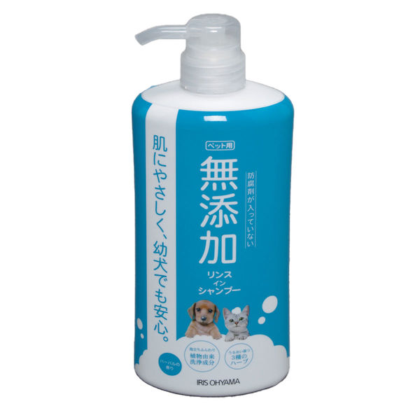 犬猫用 無添加リンスインシャンプー 600ml 1本 アイリスオーヤマ