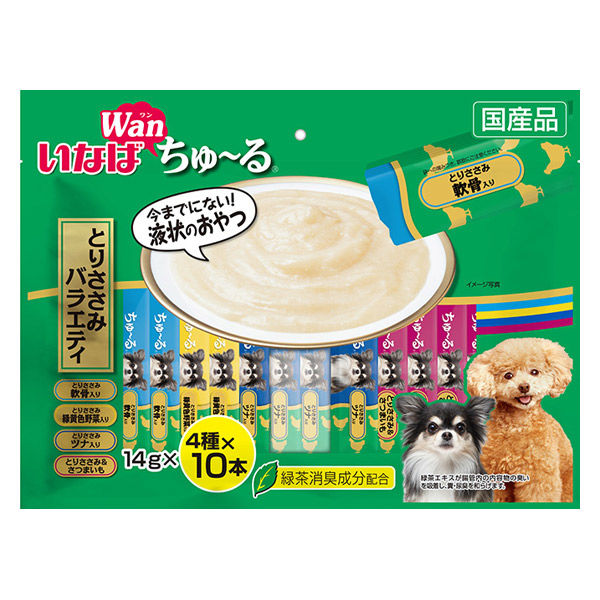 いなば ちゅーる とりささみバラエティ 国産 14g×40本 ウェット ちゅ～る ドッグフード 犬 おやつ