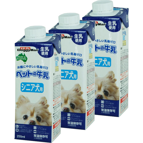 ペットの牛乳 シニア犬用 250ml 高齢犬用 キャップ付き 3個 ドギーマン おやつ ミルク