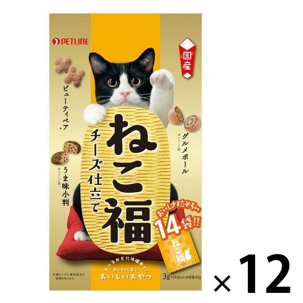 ねこ福 キャットフード チーズ仕立て 3g×14包 おやつ 国産 12袋